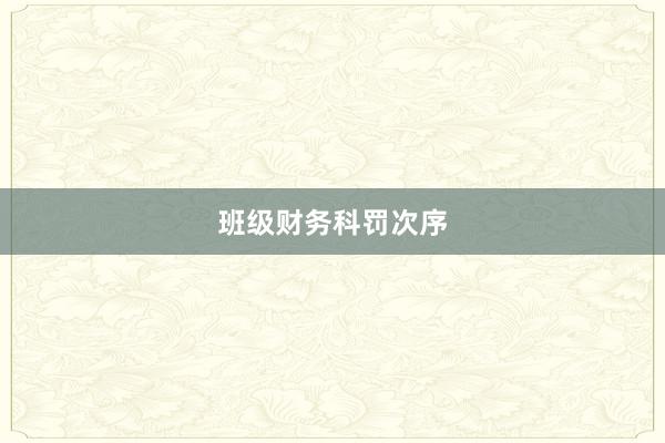班级财务科罚次序